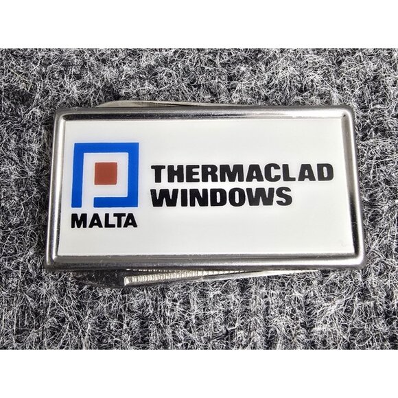 Vintage Barlow B60 Thermaclad Windows Malta Metal Advertising Money Clip - Picture 1 of 5